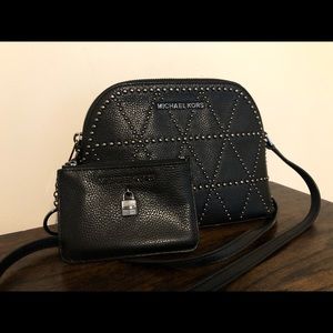 Michael Kors black studded purse and coin-pouch